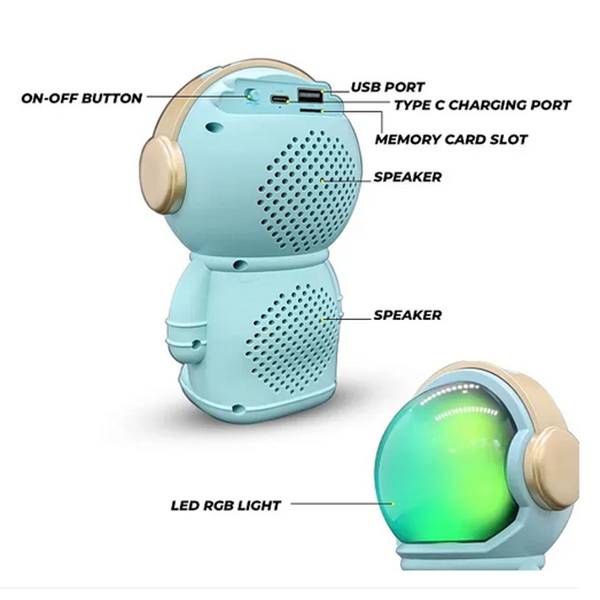 X808 Astronaut Bluetooth Speaker With RGB Light