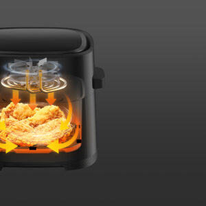 360° heated air circulation for less oil cooking